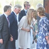 Eléonore de Bélgica saluda a la Reina Sofía en el acto por el 30 aniversario de la muerte de Balduino de Bélgica en Motril