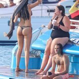 Victoria Federica en un barco tras bañarse en el mar en Formentera