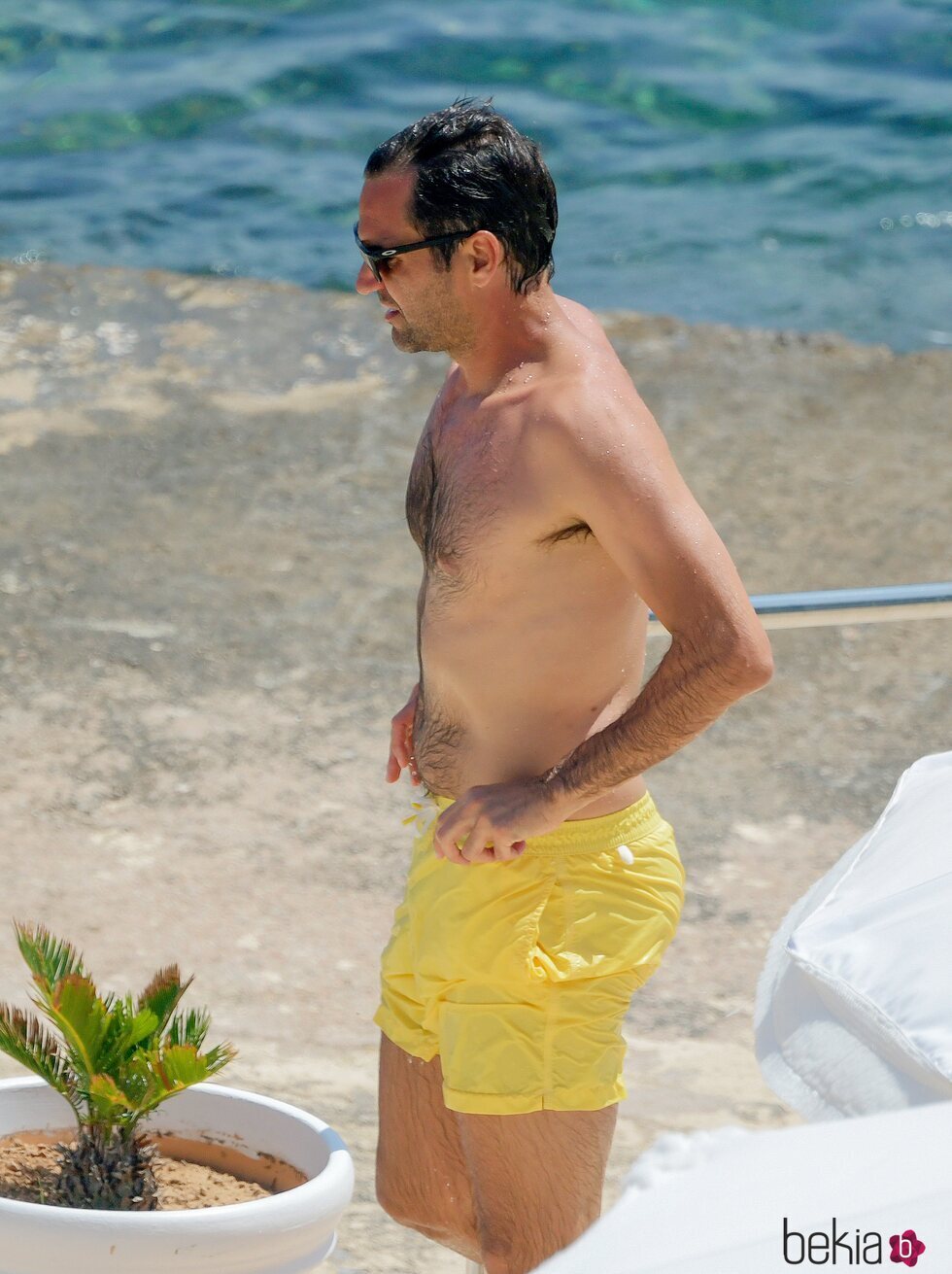 Roger Federer con el torso desnudo en Mallorca