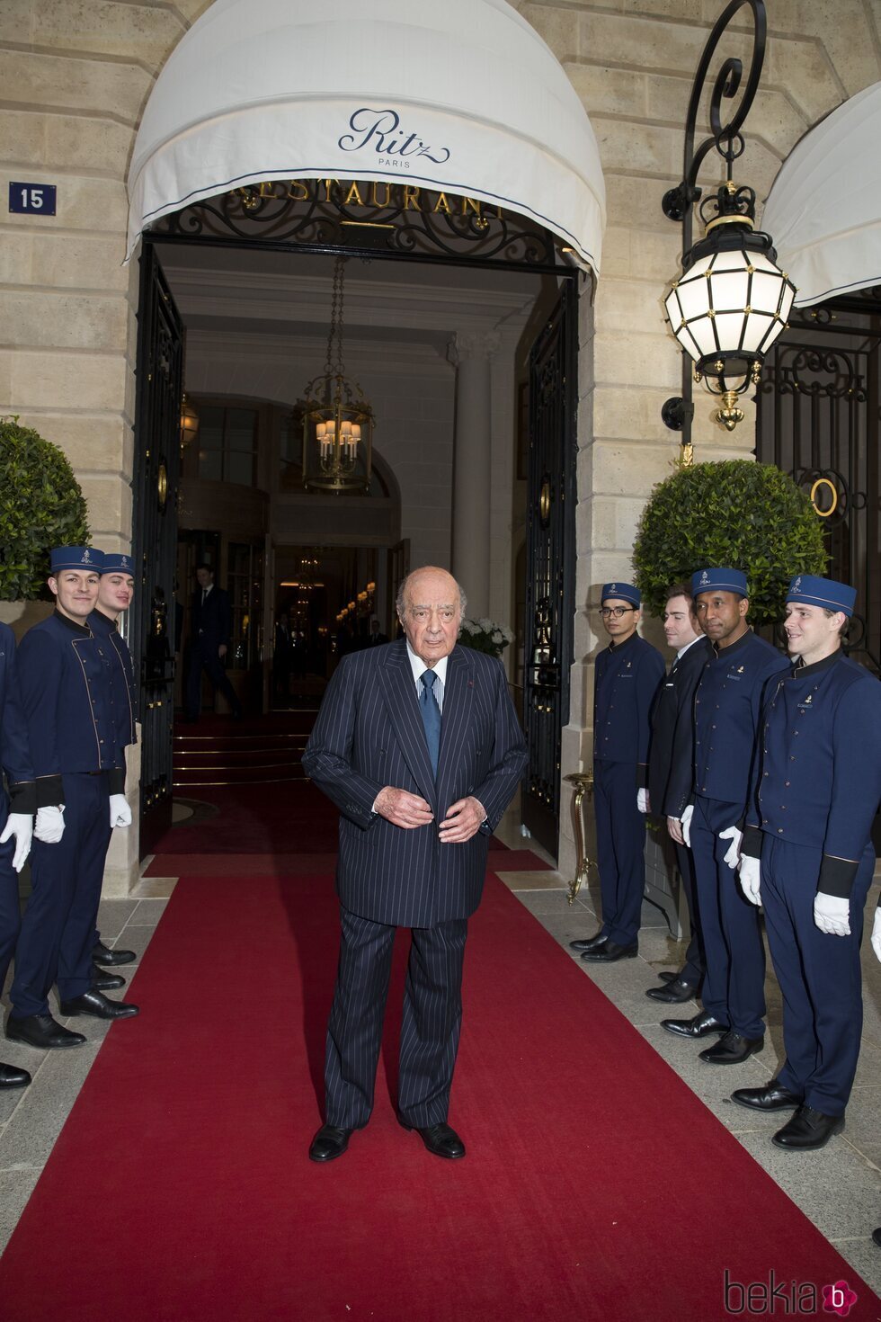 Mohamed Al Fayed en la reapertura del Hotel Ritz en 2016