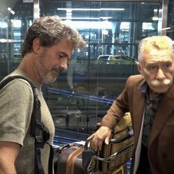 Rodolfo Sancho y Marcos García Montes a su llegada a Madrid de Tailandia
