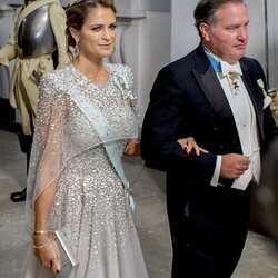 Magdalena de Suecia y Chris O'Neill en la cena por el Jubileo de Carlos Gustavo de Suecia
