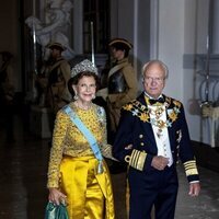 Carlos Gustavo y Silvia de Suecia en la cena por el Jubileo de Carlos Gustavo de Suecia