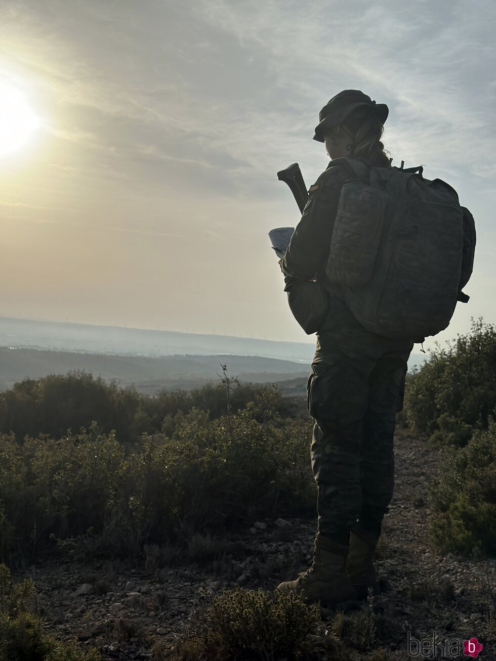 La Princesa Leonor en sus maniobras militares en el Ejército de Tierra