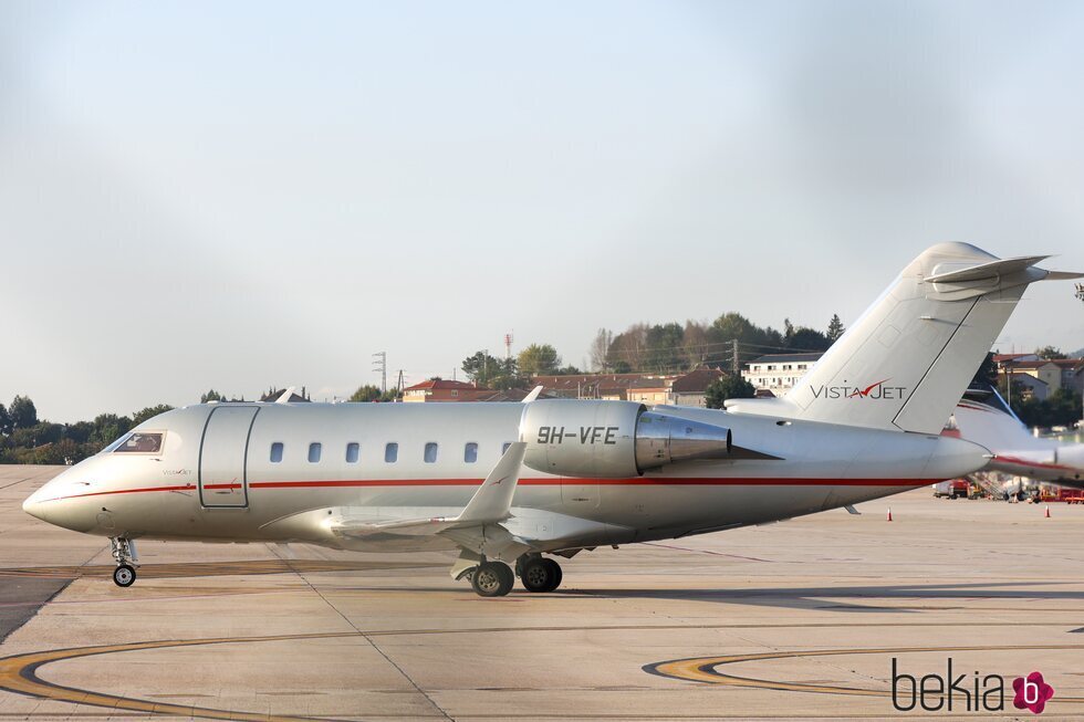 El avión de VistaJet con el que el Rey Juan Carlos realizó su cuarta visita a España