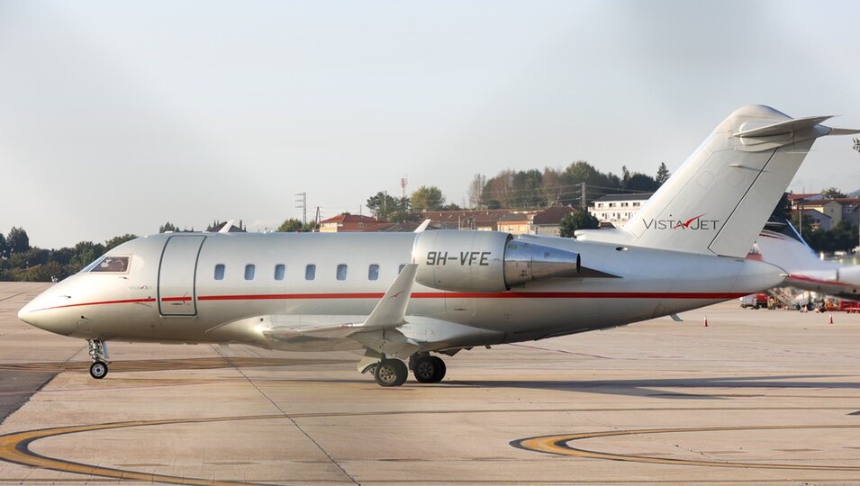 El avión de VistaJet con el que el Rey Juan Carlos realizó su cuarta visita a España