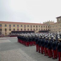 La Princesa Leonor con los demás cadetes en su Jura de Bandera en la Academia General Militar