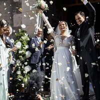 Carolina Monje y Álex Lopera en su boda