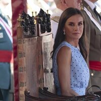 La Reina Letizia durante la Jura de Bandera de la Princesa Leonor en la Academia de Zaragoza