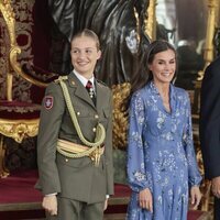 Los Reyes Felipe y Letizia y la Princesa Leonor en la recepción en el Palacio Real por el Día de la Hispanidad 2023