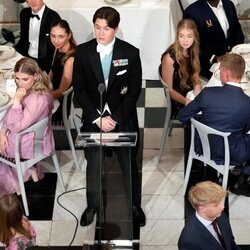 El Príncipe Christian durante su discurso en la cena de gala por su 18 cumpleaños
