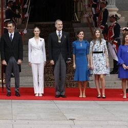 Los Reyes Felipe y Letizia, la Princesa Leonor, la Infanta Sofía y Pedro Sánchez en el Congreso