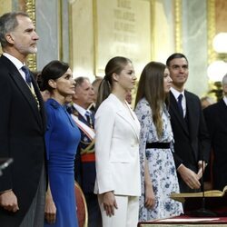 Los Reyes Felipe y Letizia, la Princesa Leonor, la Infanta Sofía y Pedro Sánchez en la Jura de la Constitución