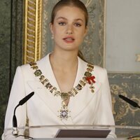 La Princesa Leonor durante su discurso el día de la Jura de la Constitución