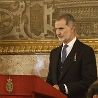 El Rey Felipe durante su discurso tras la Jura de la Constitución de la Princesa Leonor