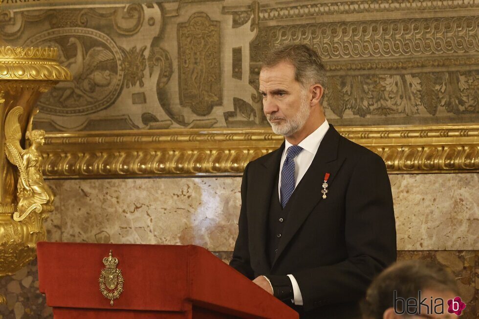 El Rey Felipe durante su discurso tras la Jura de la Constitución de la Princesa Leonor