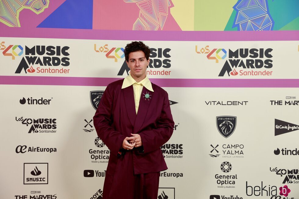 Alfred García en la alfombra roja de Los 40 Music Awards 2023