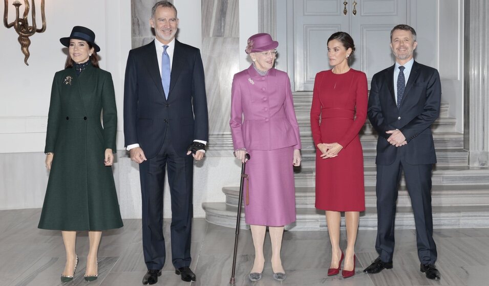 Los Reyes Felipe y Letizia, Margarita de Dinamarca y Federico y Mary de Dinamarca en Amalienborg