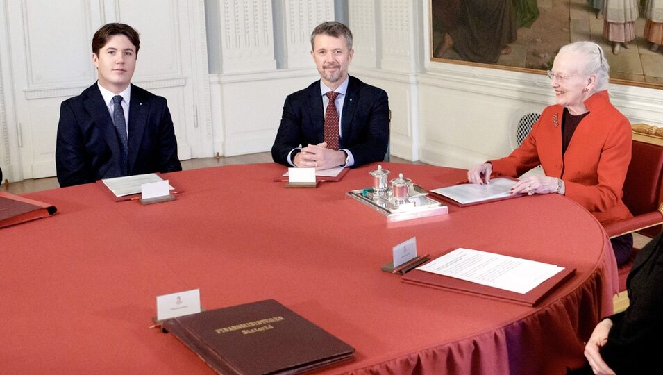 Christian de Dinamarca, Federico de Dinamarca y Margarita de Dinamarca en el Consejo de Estado