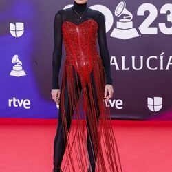 Nieves Álvarez en la alfombra roja de los Grammy Latinos 2023