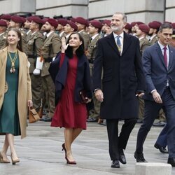 La Princesa Leonor, los Reyes Felipe VI y Letizia y Pedro Sánchez ante el Congreso de los Diputados durante la Apertura de la XV Legislatura