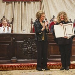 Gionconda Belli tras recibir de la Reina Sofía el Premio Reina Sofía de Poesía Iberoamericana