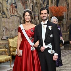 Carlos Felipe y Sofia de Suecia en la cena a los premiados con el Nobel 2023