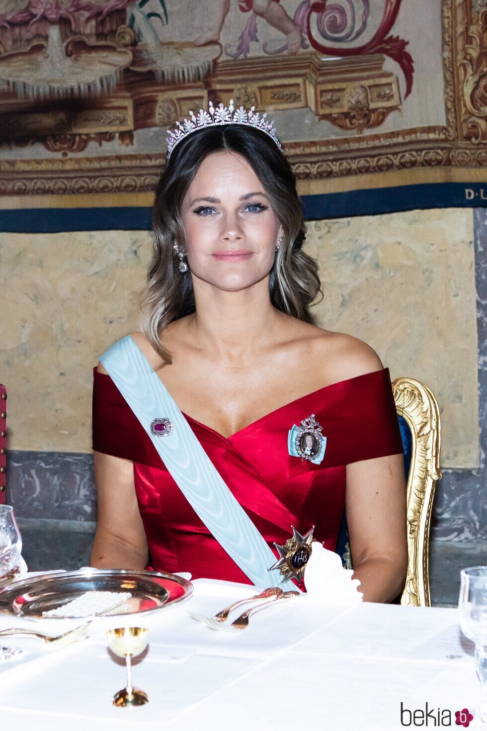 Sofia de Suecia con la Tiara Palmette en la cena a los premiados con el Nobel 2023