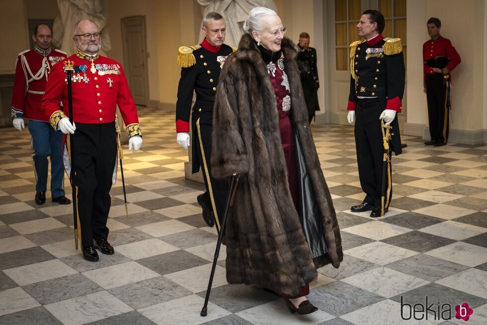 Margarita de Dinamarca en la última recepción de Año Nuevo de su reinado