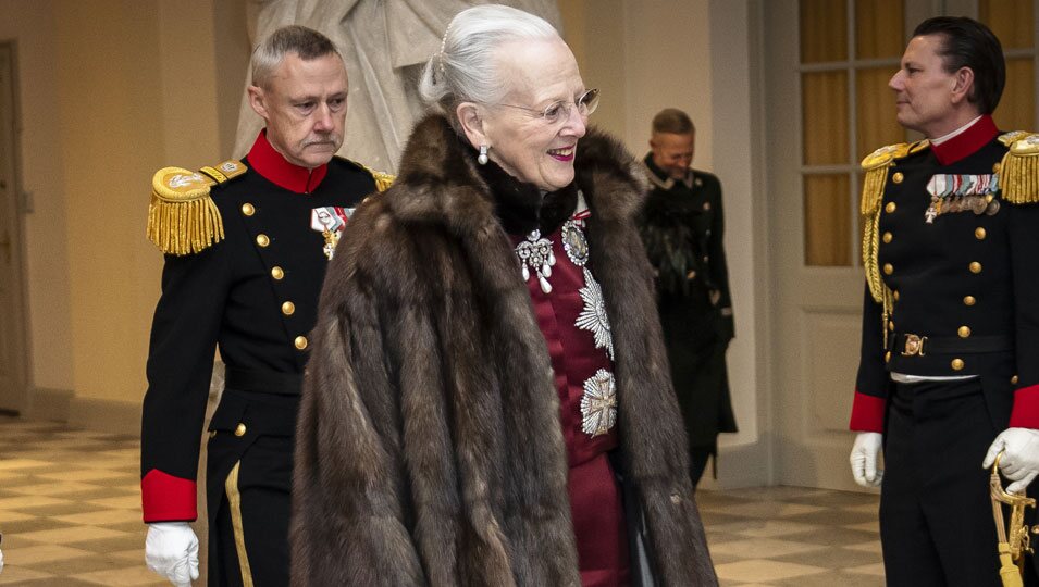 Margarita de Dinamarca en la última recepción de Año Nuevo de su reinado