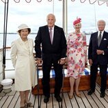 Los Reyes de Noruega, la Reina de Dinamarca y los Reyes de Suecia en el 50 aniversario de reinado de Margarita de Dinamarca