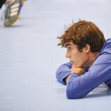 Pablo Urdangarin en un partido de balonmano con su equipo en Nava de la Asunción