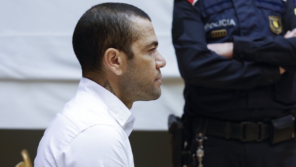 Dani Alves en el primer día del juicio por la presunta violación en la discoteca Sutton de Barcelona