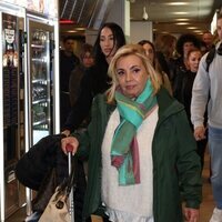 Carmen Borrego en el aeropuerto rumbo a Honduras para 'Supervivientes 2024'