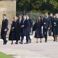 La Familia Real Griega a su llegada al homenaje a Constantino de Grecia en Windsor