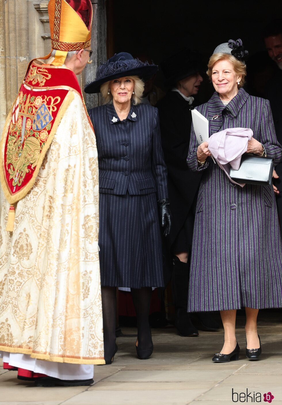 La Reina Camilla y Ana María de Grecia en el homenaje a Constantino de Grecia en Windsor