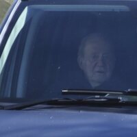 El Rey Juan Carlos a su llegada a Vitoria el 13 de marzo de 2024