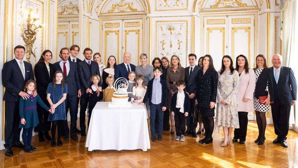 La Familia Real de Mónaco en el 66 cumpleaños de Alberto de Mónaco