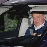 El Rey Juan Carlos en coche tras una cena en Cambados