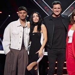 Abraham Mateo, Lali, Ion Aramendi, Vanesa Martín y Willy Bárcenas en la presentación de 'Factor X'
