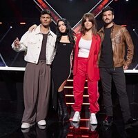 Abraham Mateo, Lali, Vanesa Martín y Willy Bárcenas en la presentación de 'Factor X'
