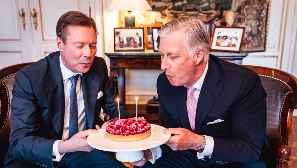 Enrique de Luxemburgo y Felipe de Bélgica celebrando juntos su cumpleaños