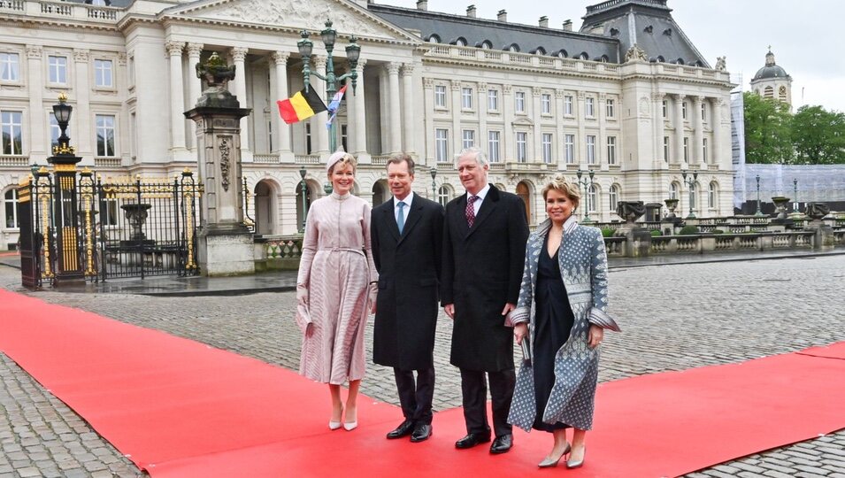 Felipe y Matilde de Bélgica y Enrique y María Teresa de Luxemburgo en Bruselas