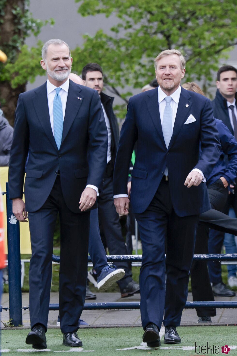 El Rey Felipe VI y Guillermo Alejandro de Holanda en la Fundación Cruyff