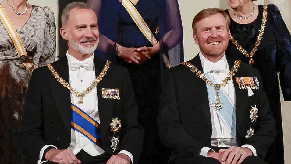 El Rey Felipe VI y Guillermo Alejandro de Holanda en la cena de gala por la Visita de Estado de los Reyes de España a Países Bajos