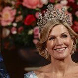 Máxima de Holanda con la Tiara Estuardo en la cena de gala por la Visita de Estado de los Reyes de España a Países Bajos