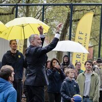 El Rey Felipe VI jugando al baloncesto en su Visita de Estado a Países Bajos