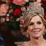 Máxima de Holanda con la Tiara Estuardo completa en la cena de gala por la Visita de Estado de los Reyes de España a Países Bajos