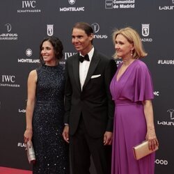 Xisca Perelló, Rafa Nadal y su madre en los Premios Laureus 2024