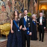 Carlos Felipe y Sofia de Suecia y Cristina de Suecia y Tord Magnuson en la cena de gala al Presidente de Finlandia por su Visita de Estado a Suecia